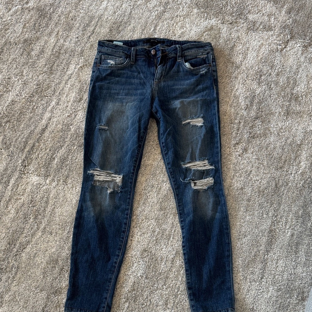 Joe's Jeans Dark Blue Distressed Skinny Jeans